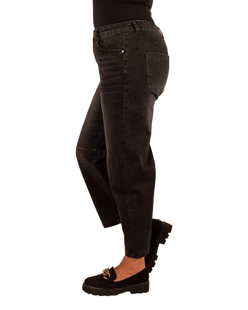 Zwarte barrel wide leg jeans van Forza