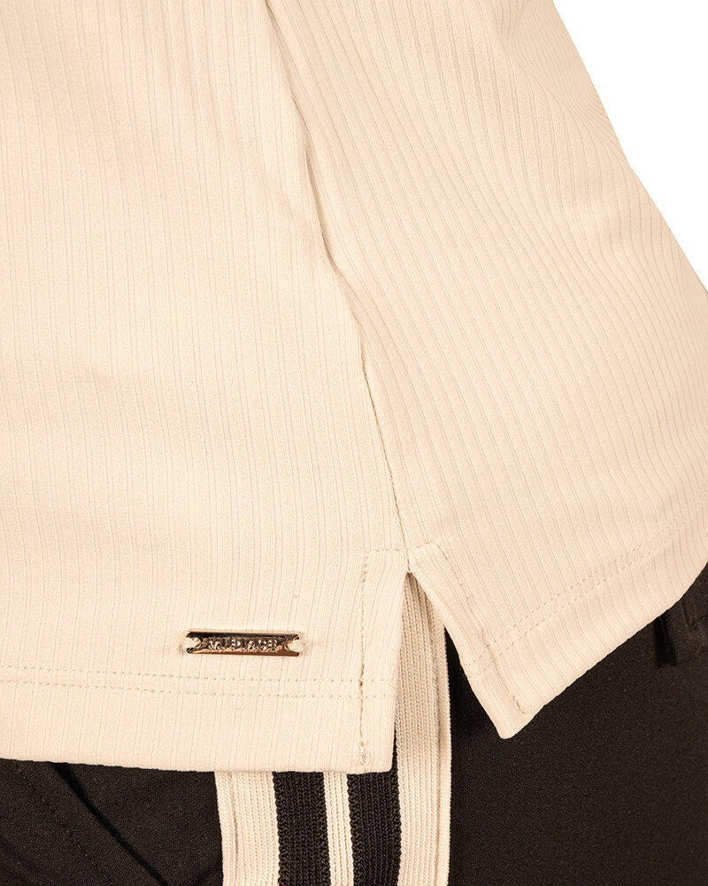 Licht beige travelstof shirt van Mi Piace