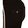 Zwarte travelstof pantalon met bies van Mi Piace