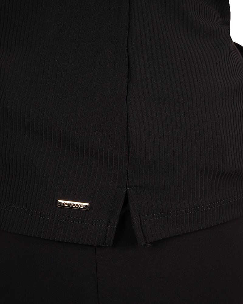 Donkerblauw travelstof shirt van Mi Piace