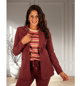 Mi  Piace Bordeaux halflange travelstof blazer van Mi Piace