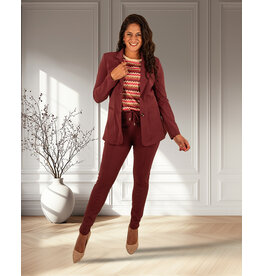 Mi  Piace Bordeaux  travelstof broek van Mi Piace