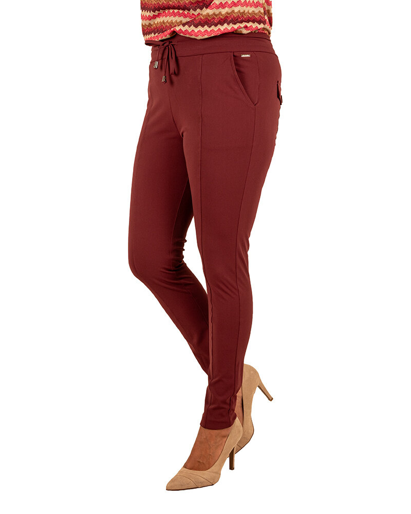 Bordeaux travelstof broek van Mi Piace