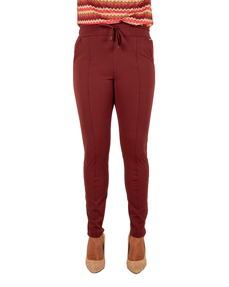 Bordeaux travelstof broek van Mi Piace