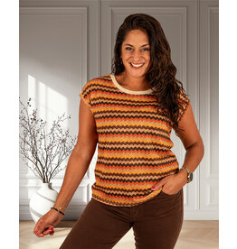 Roest/bruin zigzag shirt