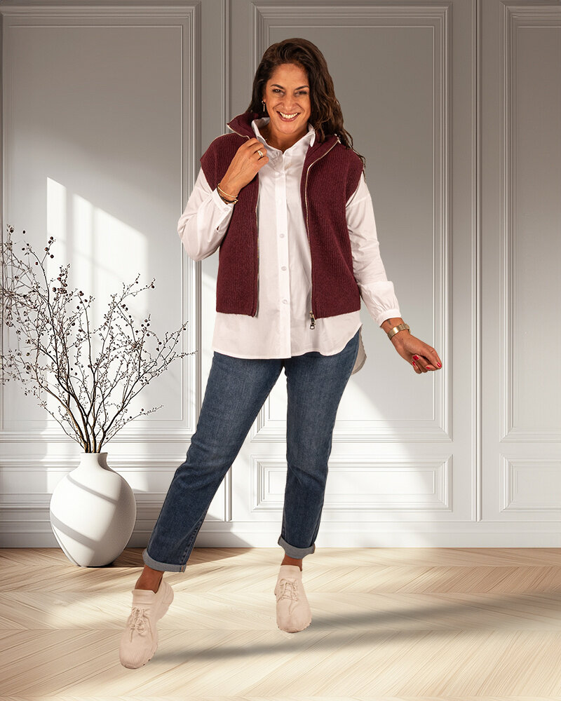 Witte oversized blouse van El-Vita