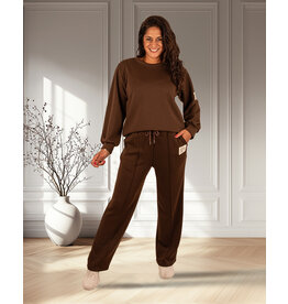 El-Vita Donkerbruin joggingpak lange mouw