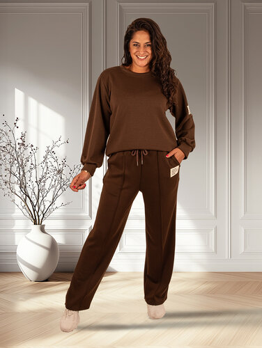 El-Vita Donkerbruin joggingpak lange mouw