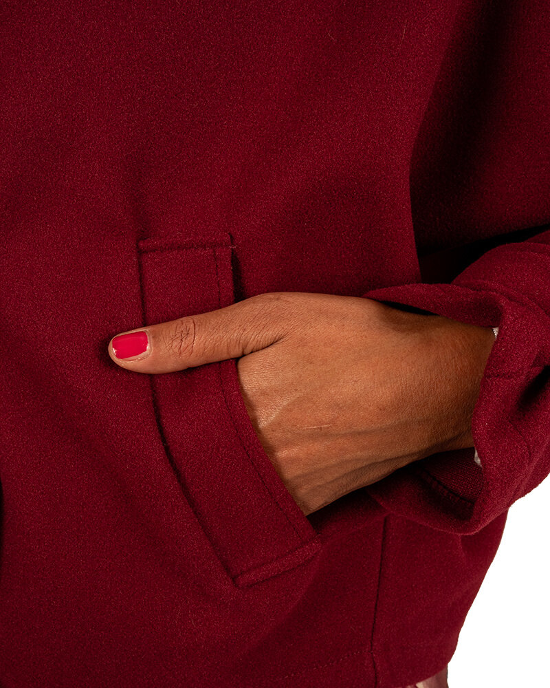 Bordeaux jas vleermuismouw van New Collection