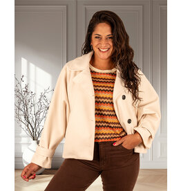 New Collection Ecru jas vleermuismouw