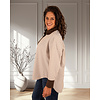 Bruin/wit gestreepte blouse strass van Zeta Otto