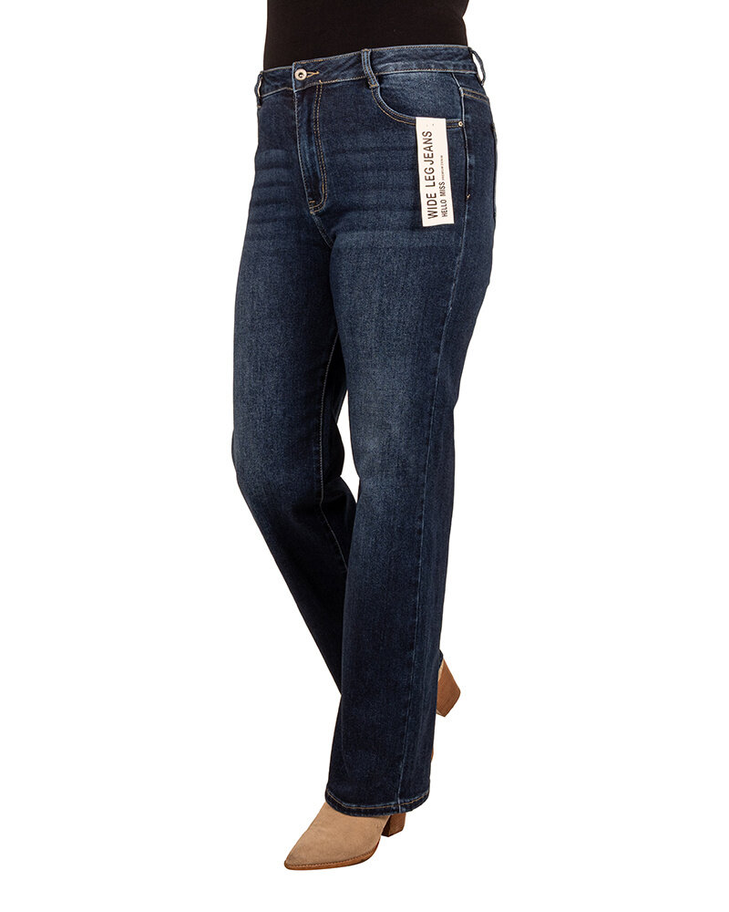 Dark blue wide leg  jeans van Hello Miss