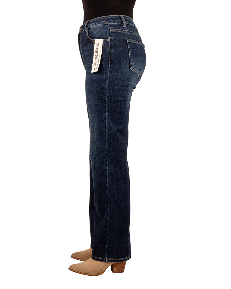 Dark blue wide leg  jeans van Hello Miss