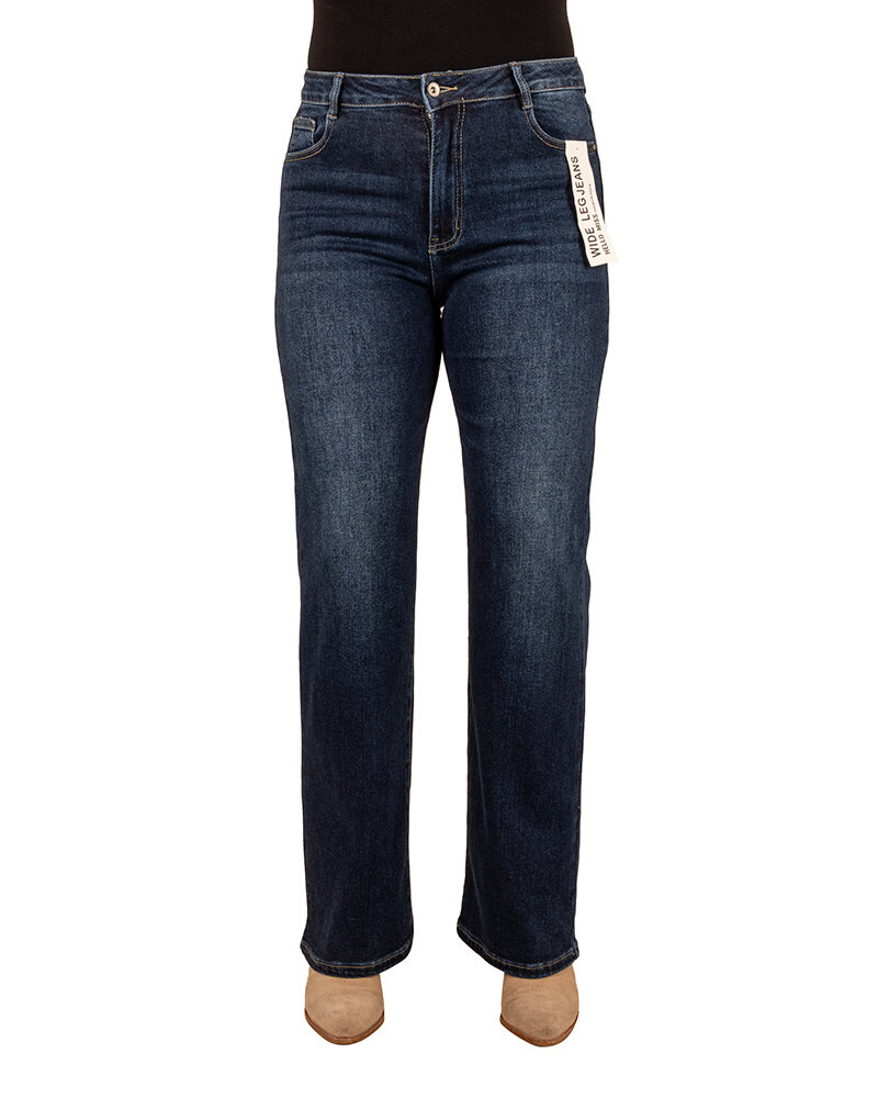 Dark blue wide leg  jeans van Hello Miss