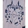 Blauw/wit gestreepte blouse borduur van Gemma Ricceri
