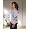 Blauw/wit gestreepte blouse borduur van Gemma Ricceri