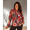 Zwart/rood print travelstof blouse van Angelle Milan