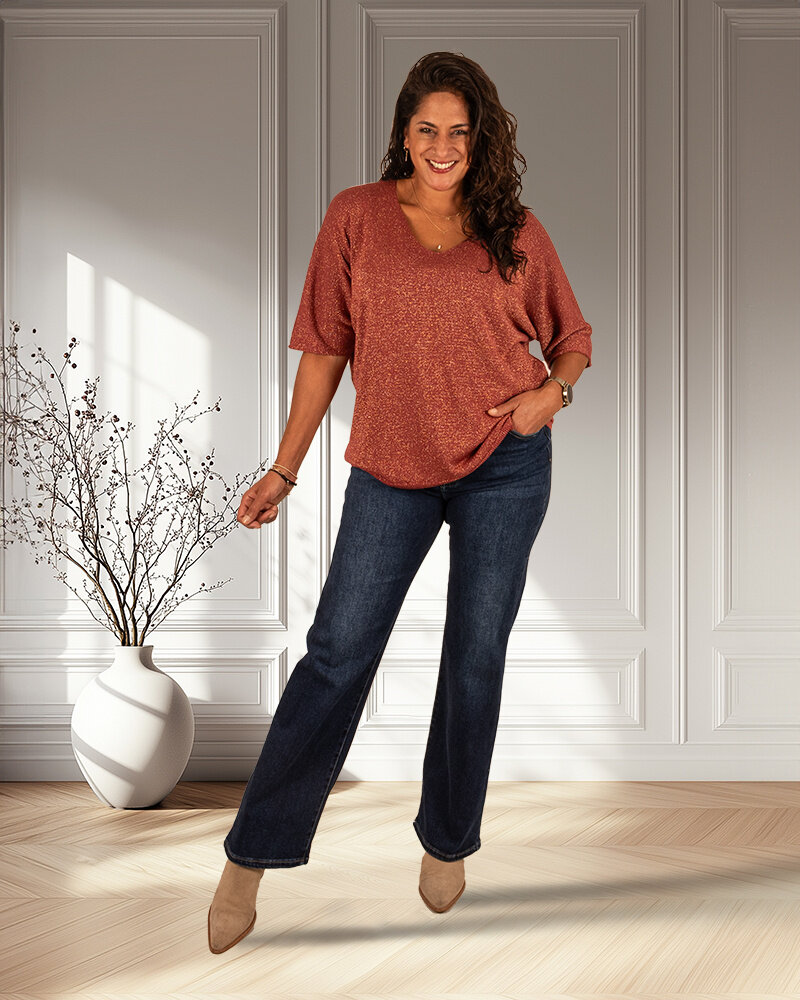 Bordeaux trui glitter van Triple Nine