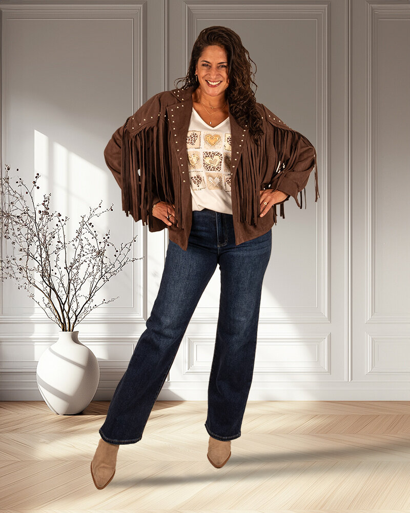 Ecru shirt hartjesprint van Dyvie