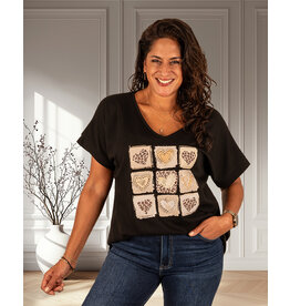 Zwart shirt hartjesprint