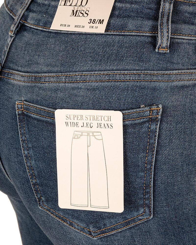 Mid blue wide leg  jeans van Hello Miss