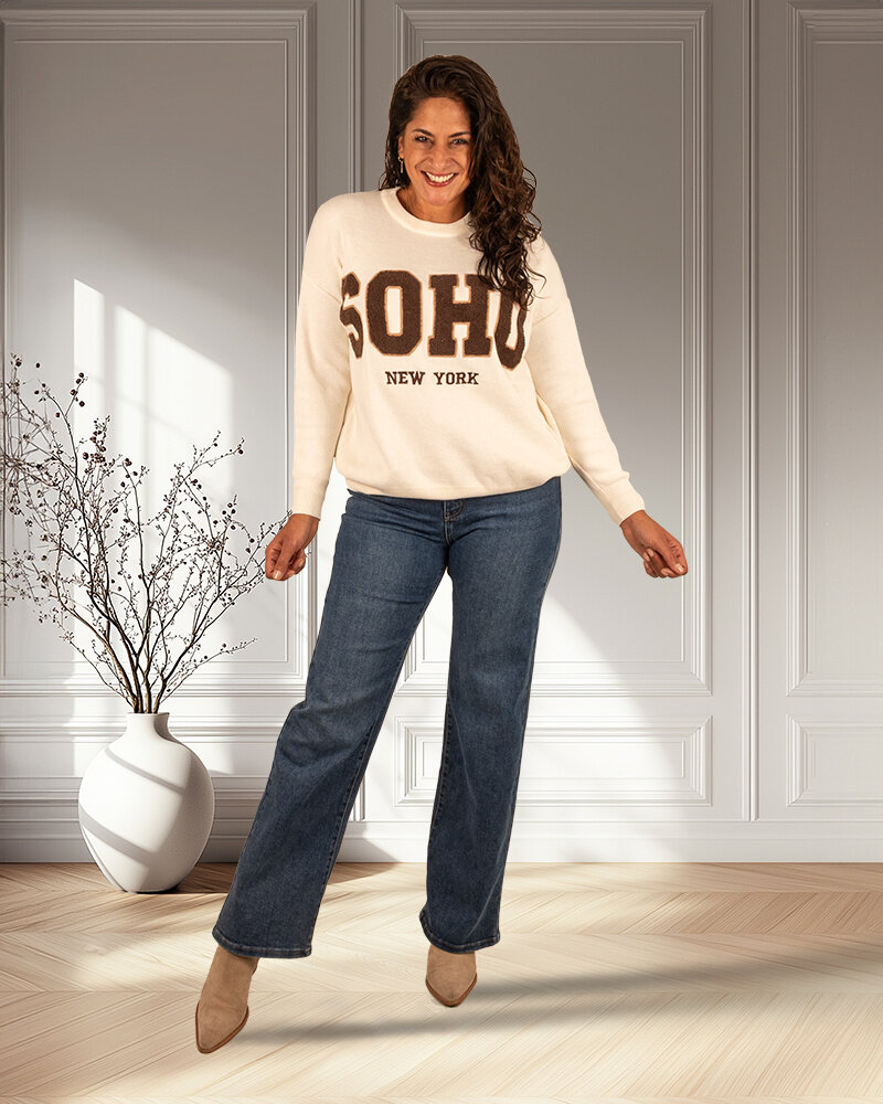 Mid blue wide leg  jeans van Hello Miss