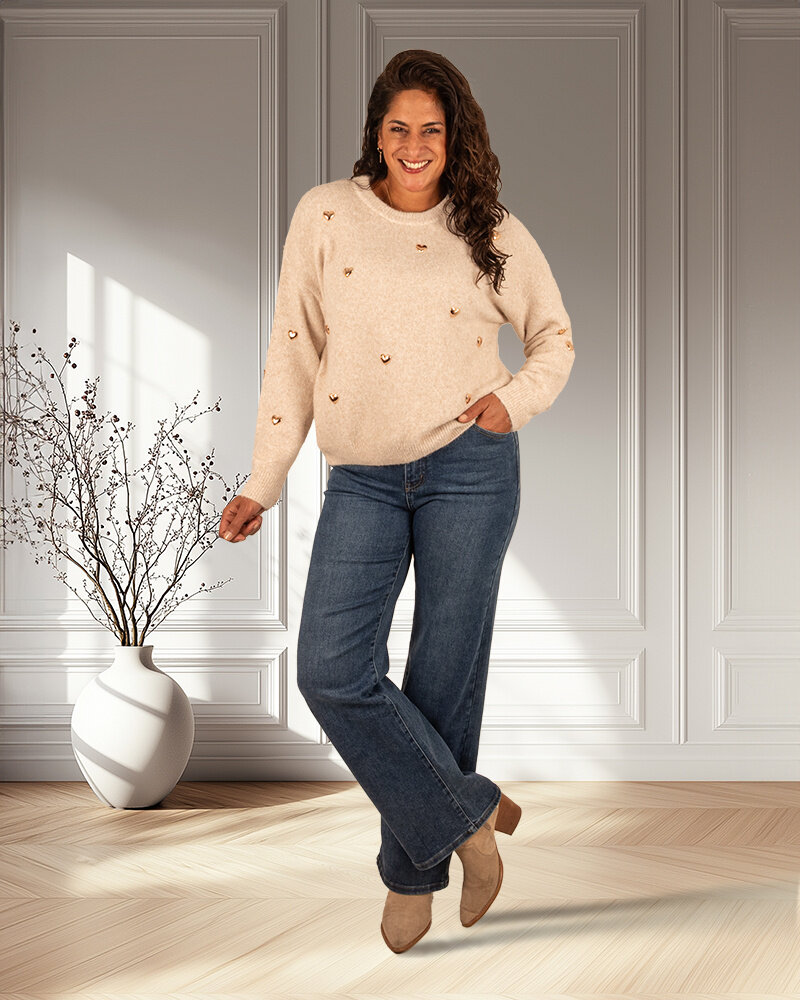 Mid blue wide leg  jeans van Hello Miss