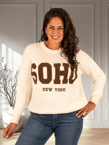 Beige trui "Soho" van Flamant Rose
