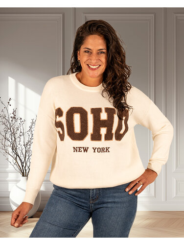 Beige trui "Soho" van Flamant Rose