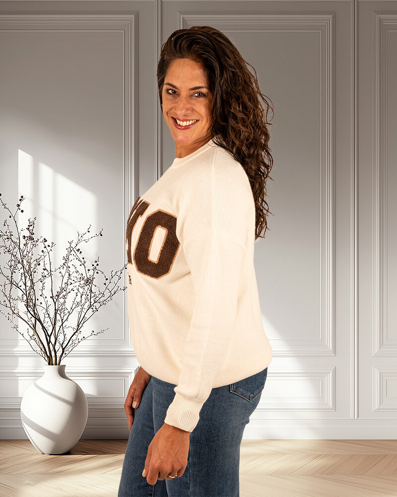 Beige trui "Soho" van Flamant Rose