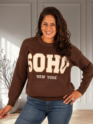 Donkerbruine trui "Soho" van Flamant Rose