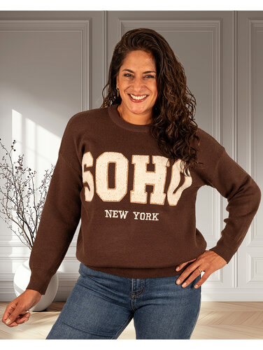 Donkerbruine trui "Soho" van Flamant Rose