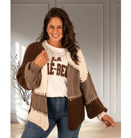 Bruin/beige gebreid vest van Willy-Z