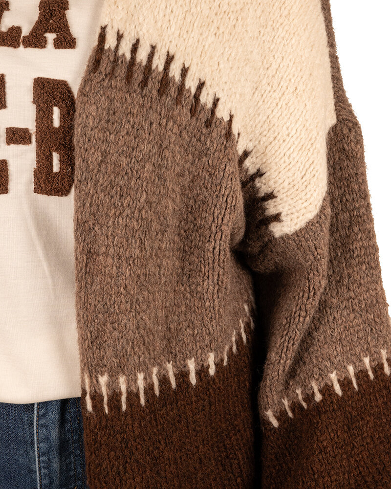 Bruin/beige gebreid vest van Willy-Z