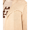 Beige lang gebreid vest van Dins Tricot