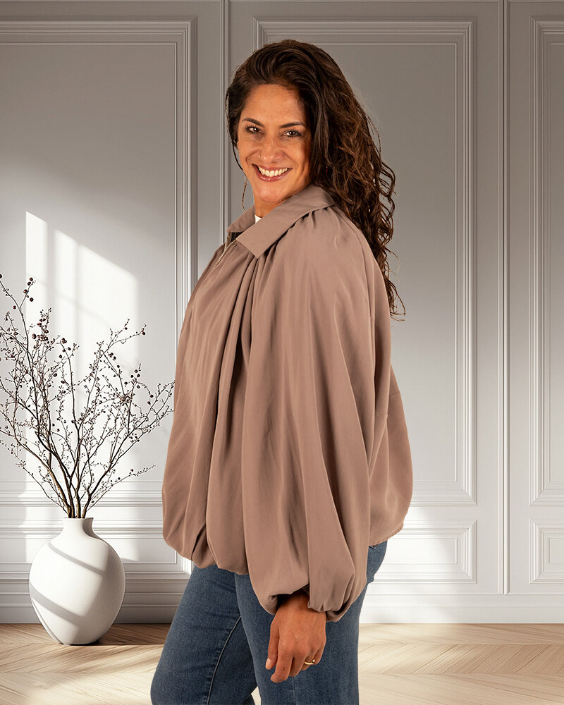 Taupe ballonjas van El-Vita