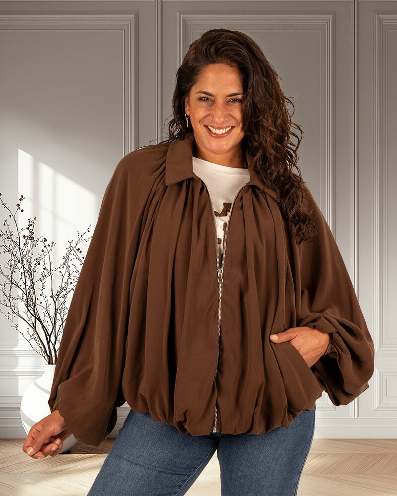 Donkerbruine ballonjas van El-Vita