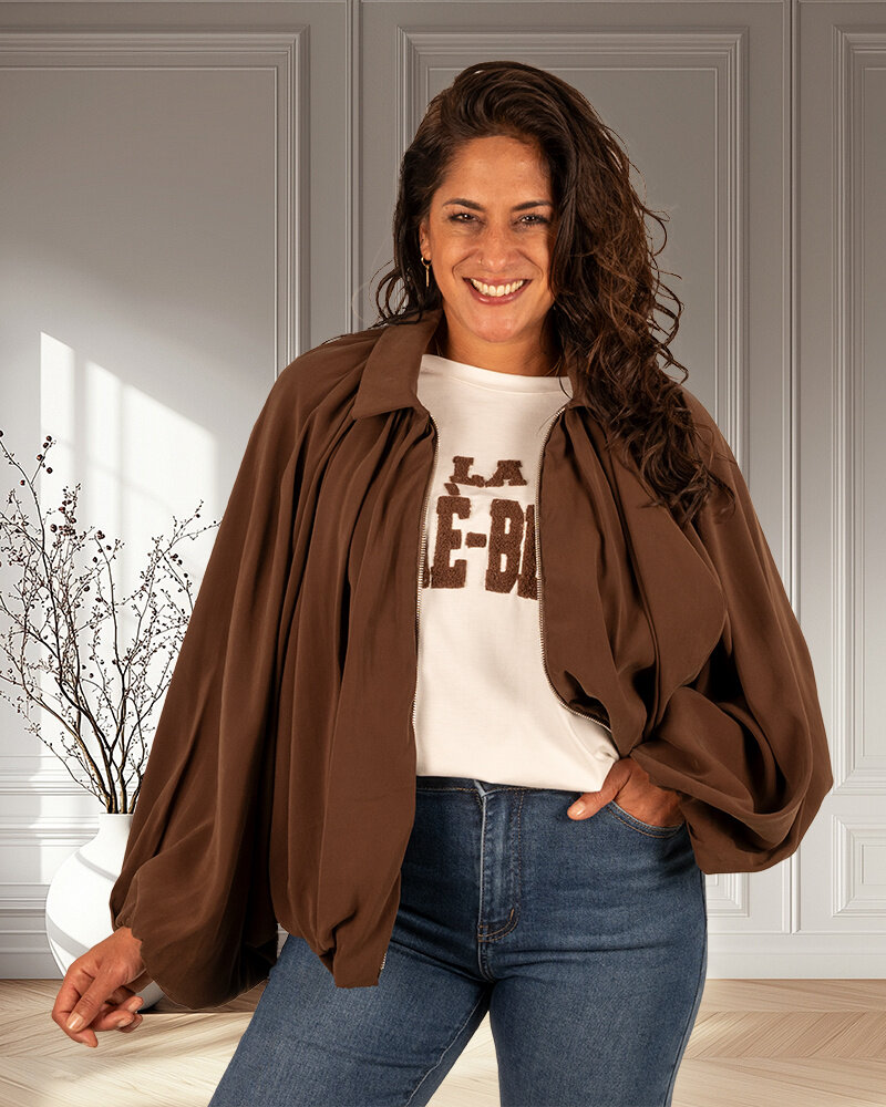 Donkerbruine ballonjas van El-Vita