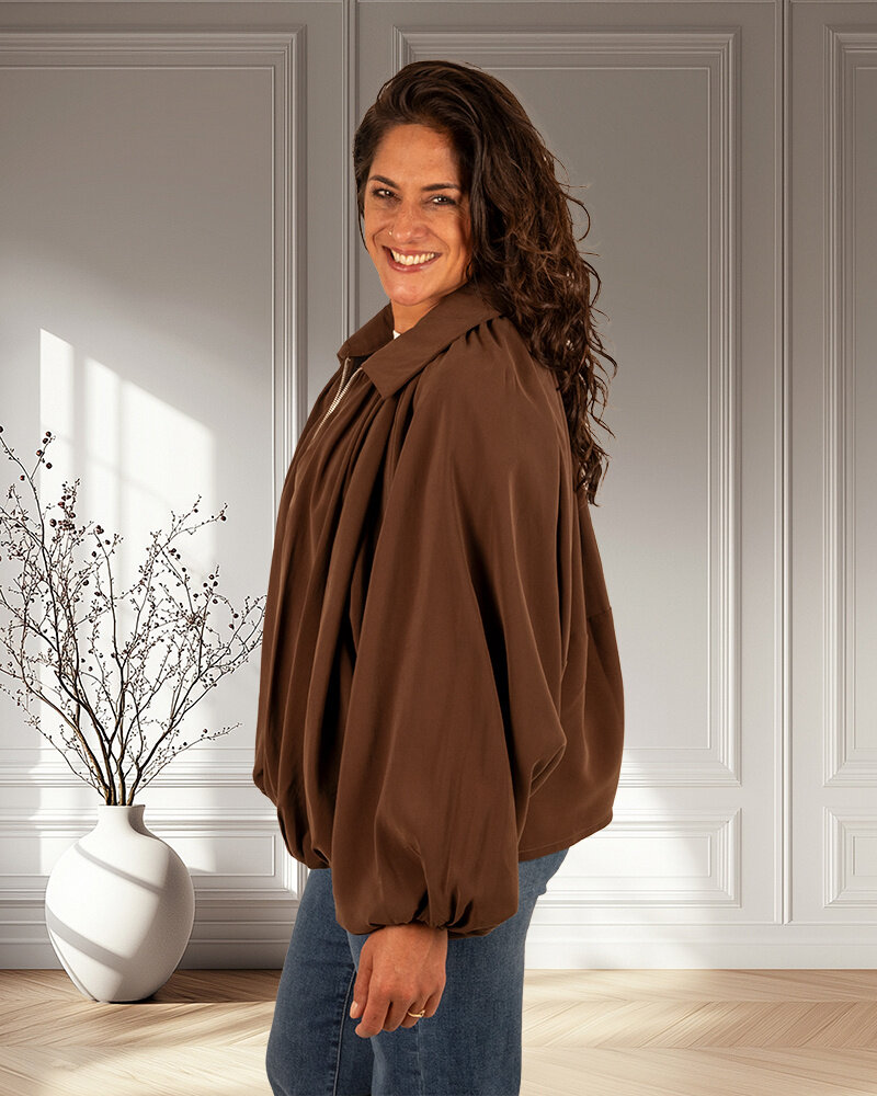 Donkerbruine ballonjas van El-Vita