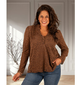 Bruine kanten blouse van Kilky