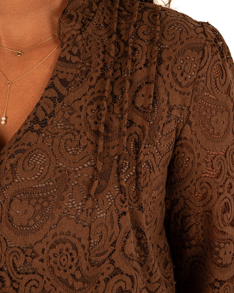 Bruine kanten blouse van Kilky