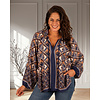 Blauw/camel print blouse van El-Vita
