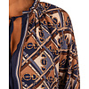 Blauw/camel print blouse van El-Vita