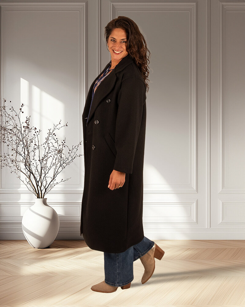 Zwarte lange jas van El-Vita