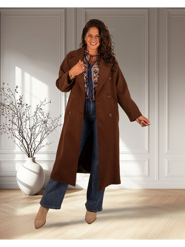 El-Vita Bruine lange jas