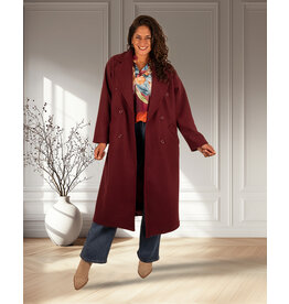 El-Vita Bordeaux lange jas