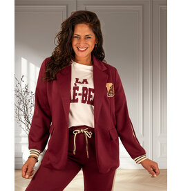 Bordeaux jogging blazer  met bies