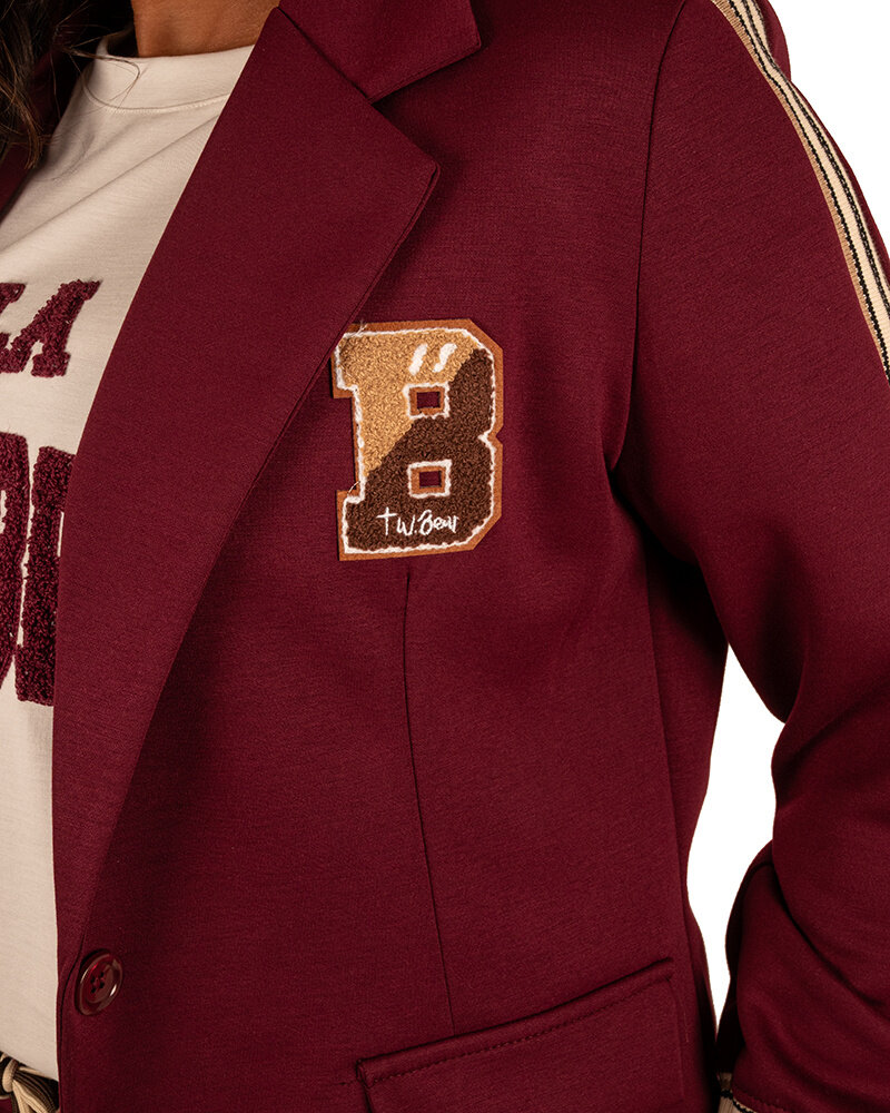Bordeaux jogging blazer met bies van El vita