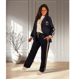 Donkerblauwe jogpantalon met bies