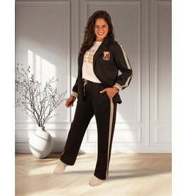 Zwarte jogpantalon met bies